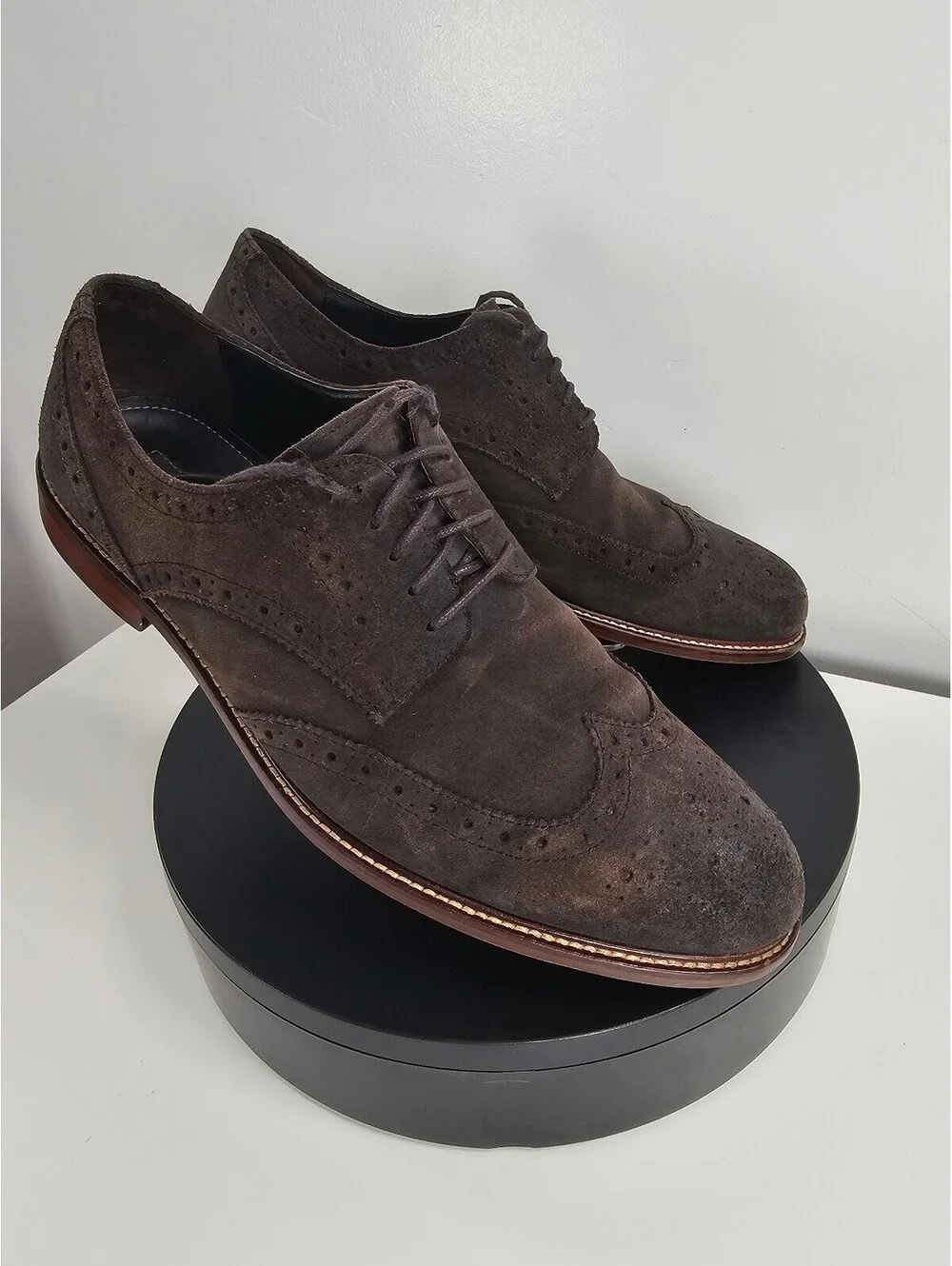 Gordon Rush Brown Suede Wingtip Dress Shoes